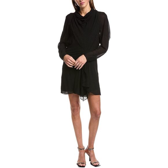 iro black dress Black / 8 IRO Black and White Abstract Print Dress sz 8